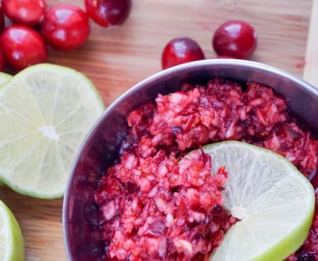 fresh cranberry relish semi close horizontal