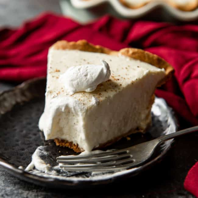 eggnog pie served for dessert