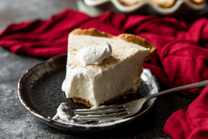 eggnog pie served for dessert