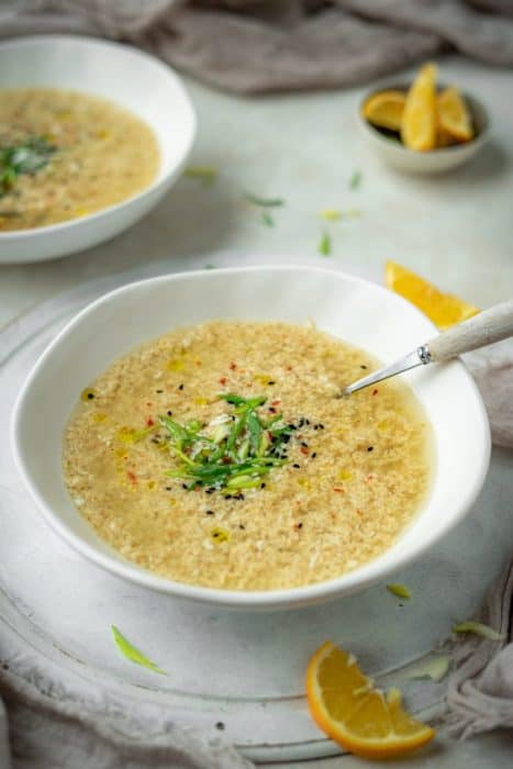 Egg drop soup ready to serve