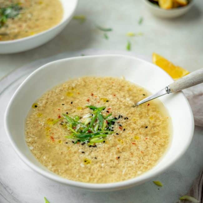 Egg drop soup ready to serve